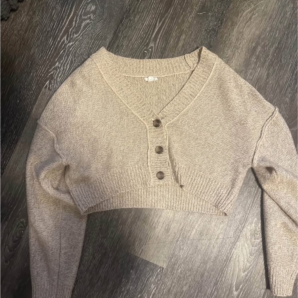 Garage cream cropped cardigan